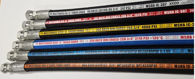 Masterhose hydraulic hose range with printed laylines — R6 to R6K spiral