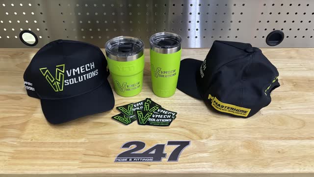 VMECH Solutions caps, cups and stickers